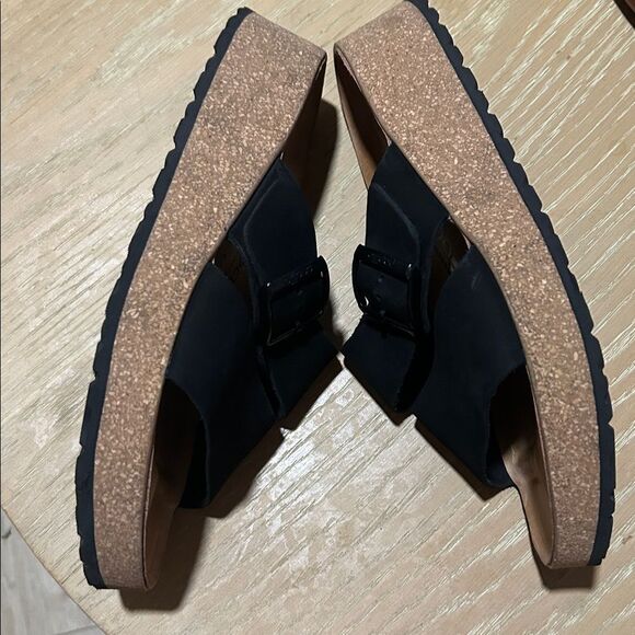 Birkenstock Papillio Almina Nubuck Wedge Leather Sandal, Black, Size 7/7.5,NWOT - Picture 6 of 12